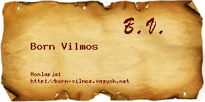 Born Vilmos névjegykártya